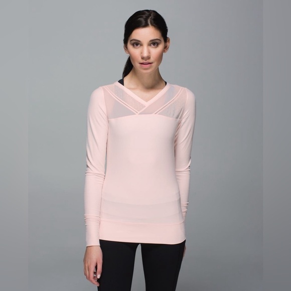 Lululemon Just Breathe Long Sleeve, Heathered Parfait Pink, Size 6 - Picture 1 of 12